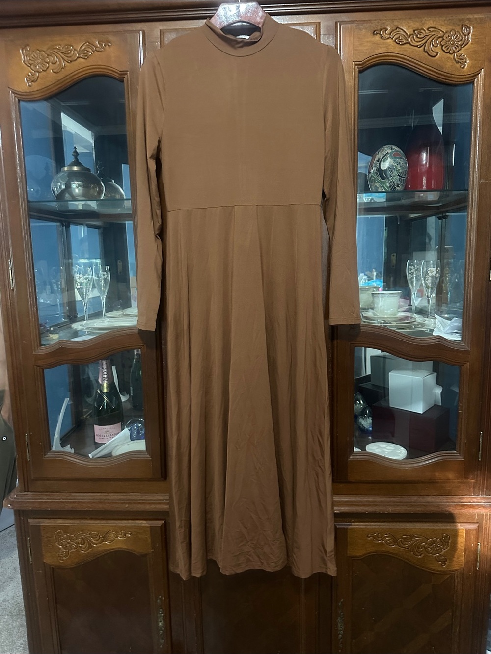 Long Sleeve Maxi Dress in Camel - Picture 2 of 6